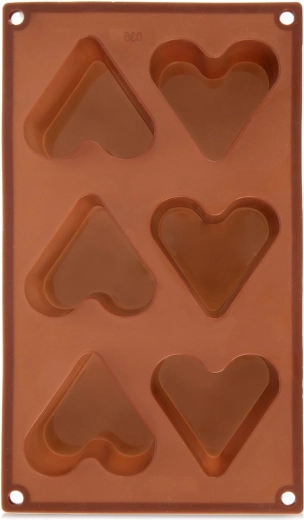 Silicone baking mold – hearts, brown 29 × 17.5 × 3.8 cm