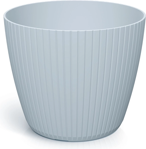 Lamia Flower Pot 17.8 cm Light Grey – Plastic Ribbed Plant Cover