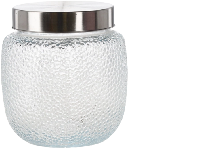 Glass food storage jar 1.4 l with metal lid