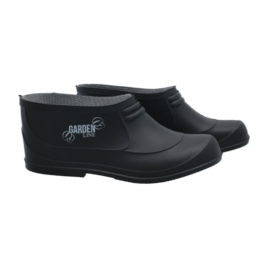 Women's low rubber ankle rain boots Garden Line black