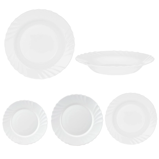 Set of 18 white plates Fale