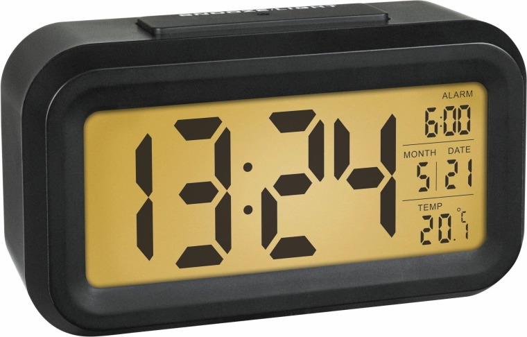 Digital Alarm Clock TFA LUMIO with Backlight, Black