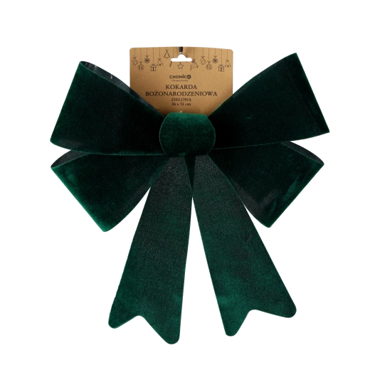 Kalėdinis dekoratyvinis kaspinas, žalias 36 × 51 cm