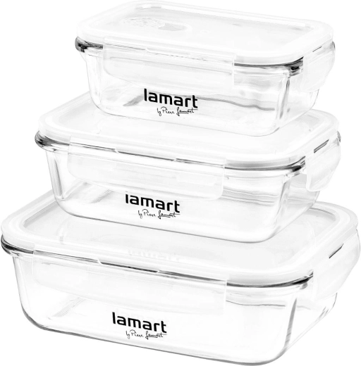 Lamart Air Set of 3 Rectangular Glass Containers