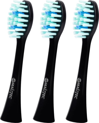 TOOTHIE X1 garsinio dantų šepetėlio keičiamos galvutės, juodos, 3 vnt.