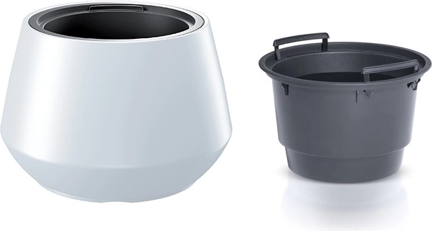 Planter with insert 43.6 cm white – elegant durable plastic plant pot