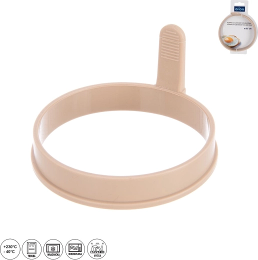 Silikoninis žiedas blyneliams ir keptam kiaušiniui 9,5 cm, smėlio spalvos