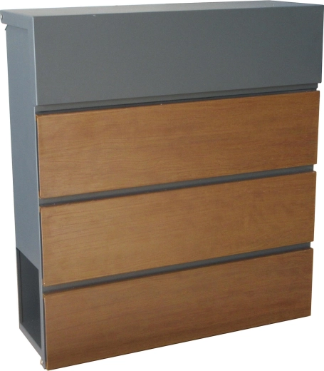 Pašto dėžutė su medžio dekoru, antracito spalvos 370 × 410 × 130 mm