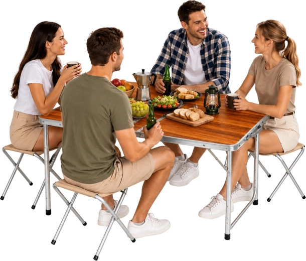 Rinkinys 4 asmenims: stalas + 4 kėdutės