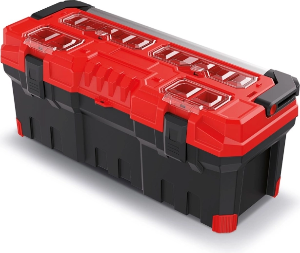 Plastikinė įrankių dėžė su metaline rankena TITAN PLUS 752 × 300 × 304 mm – raudona