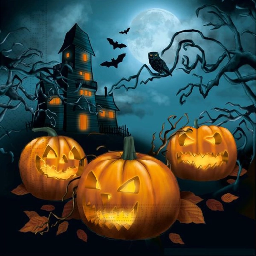 Popierinės servetėlės Halloween 33 × 33 cm, 2 sluoksnių, 20 vnt.
