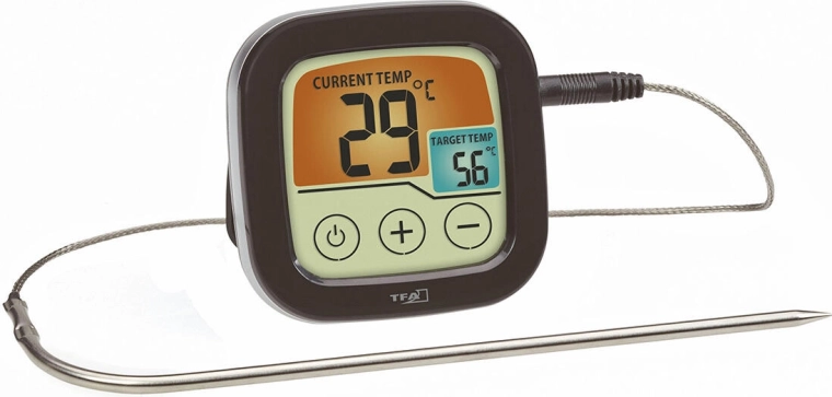 Digital roasting and grilling thermometer with stainless steel probe