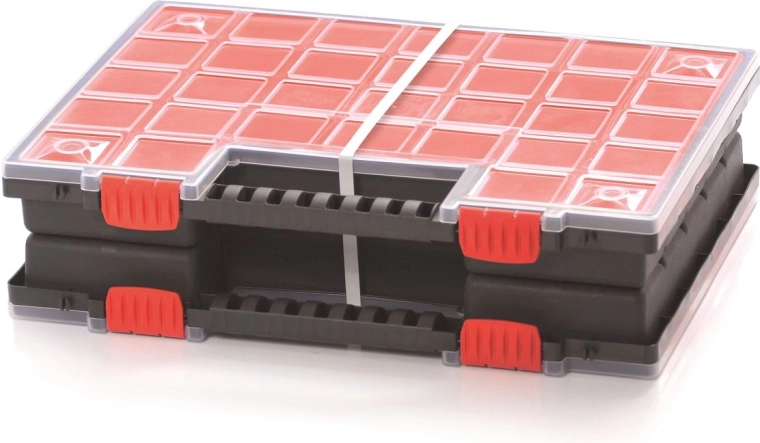 Plastikinis organizatorius NORB DUO su 2 atskiriamais dėklais ir 21 dėžute
