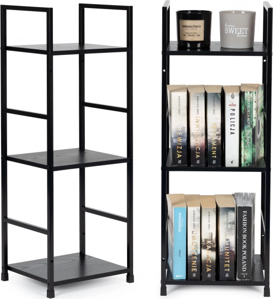 ModernHome lofto lentyna su 3 lentynomis, metalinis rėmas, juoda