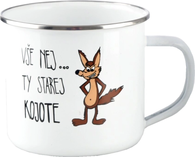 White enamel mug Coyote 500 ml