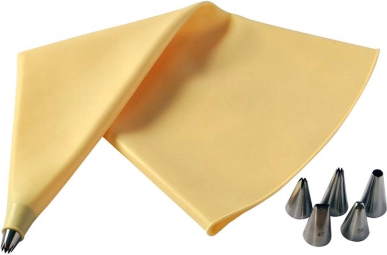 TORO Silicone Piping Bag with 6 Nozzles