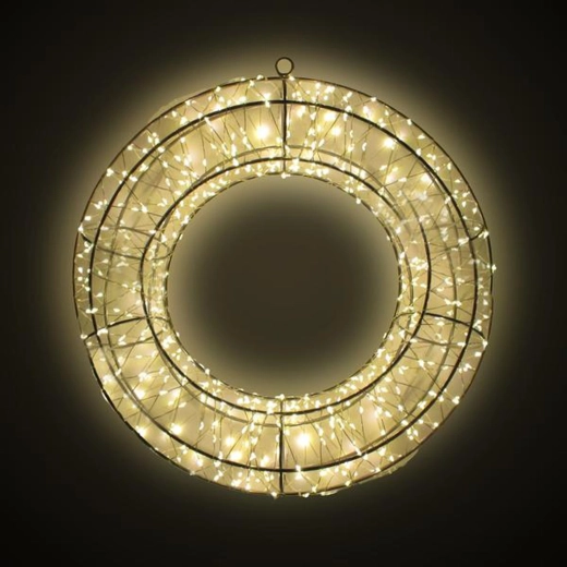 Dekoratyvinis 3D LED metalinis vainikas 36 × 7 × 36 cm