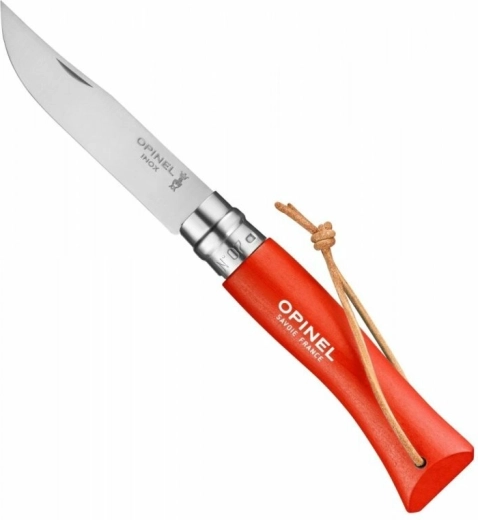 Opinel N°07 Trekking oranžinis kišeninis peilis, buko mediena