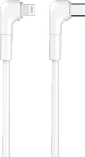 Maxlife angled USB‑C to Lightning cable 1 m, 27 W, white