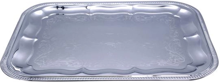 Rectangular chrome tray 41 × 31 cm