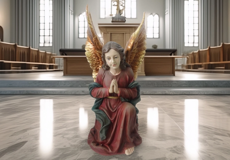 Kneeling Angel – decorative statue 62 cm