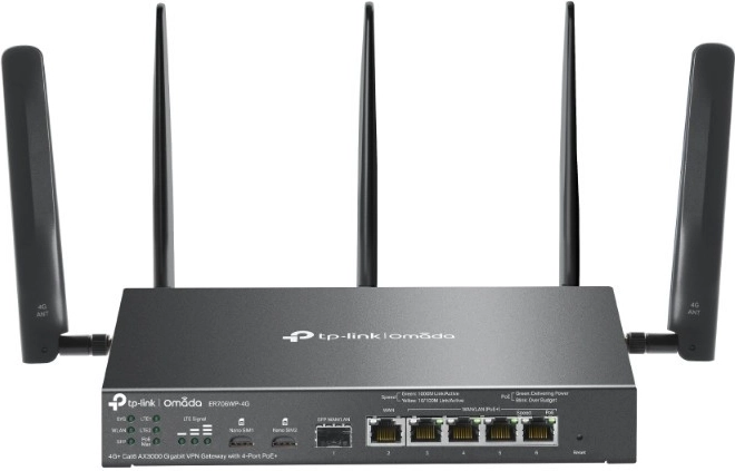 Gigabit Network Gateway with 4G+ and Wi-Fi 6 Omada ER706WP