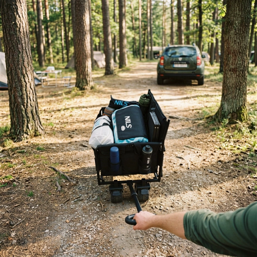 Easy handling on rough terrain and quick folding