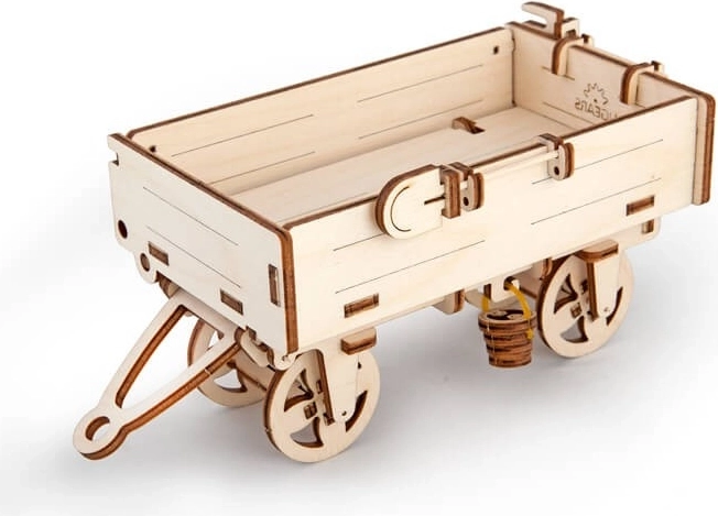Wooden mechanical 3D puzzle trailer – UGEARS cart (68 pieces)