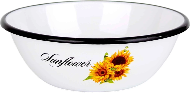 Enamel bowl with sunflowers 16 cm