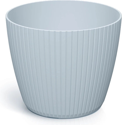 Plastic Flower Pot Lamia 13.8 cm light grey