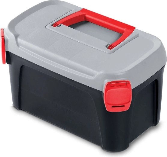 Įrankių dėžė Smart 7 l, juoda su pilku dangčiu