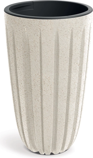 Eco Wood Planter, white, diameter 29 cm