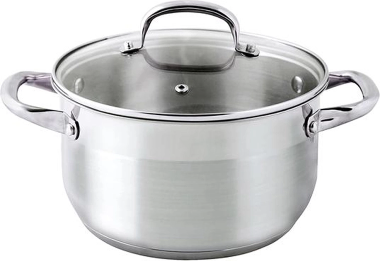 Stainless steel casserole with glass lid 2.8 l, diameter 20 cm