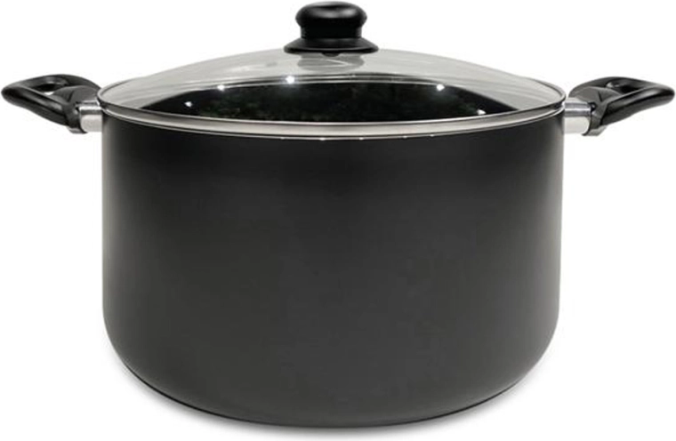 Puodas su stikliniu dangčiu Kitchisimo Nero 24 cm, 5,5 l