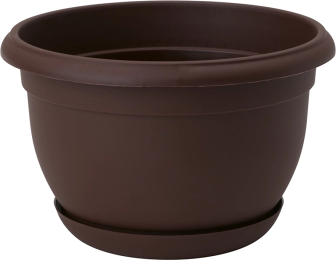 Gėlių vazonas Malta 19 cm rudas plastikinis