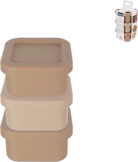 Set of silicone mini food containers, square 160 ml, 3 pcs (mix)