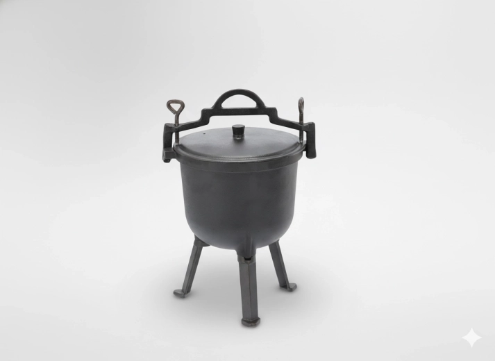Cast iron hunter’s cauldron 8 l with lid and legs