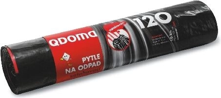 Drawstring trash bags 120 L, black, 70 × 100 cm, 35 µ, 10 pcs