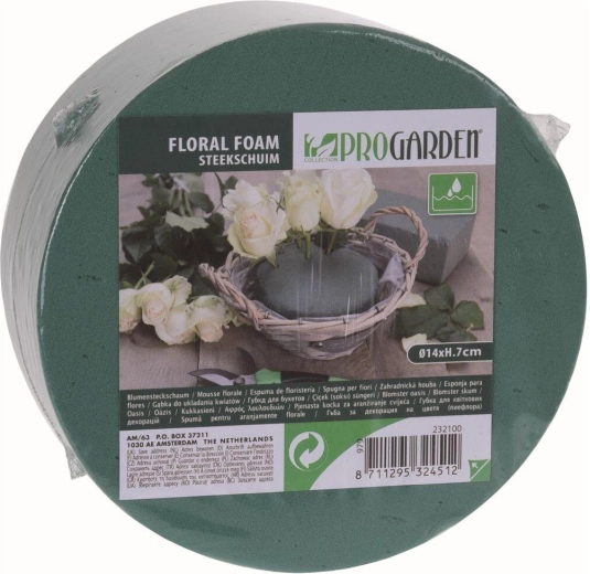 Floristinė kempinė FLOREX, skersmuo 14 cm, aukštis 7 cm