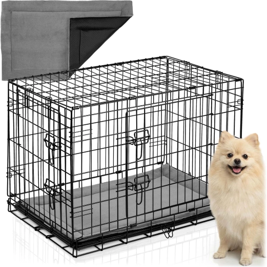 Metal dog crate with bed 75 × 45 × 54 cm