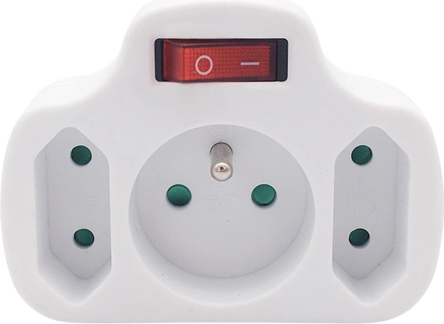 Solight power splitter with switch, 1× 10 A + 2× 2.5 A, white