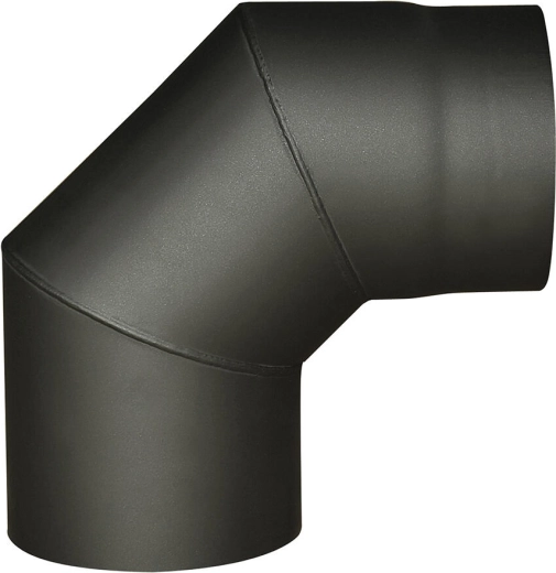 Smoke elbow 125 mm 90° black, thickness 1.5 mm
