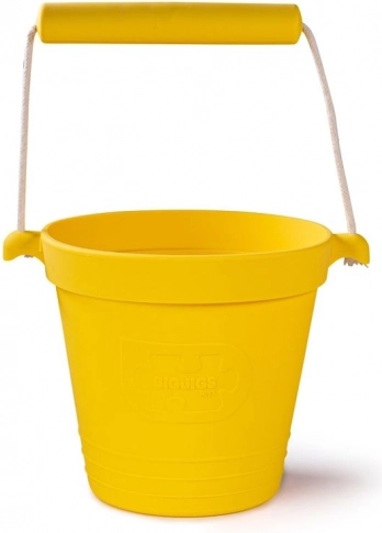 Silikoninis paplūdimio kibirėlis BIGJIGS TOYS – geltonas