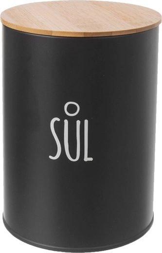 Minimalist black design with a clear “Salt” label