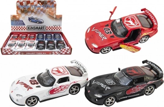 Kinsmart DODGE VIPER GTS‑R 1:36 metalinis modelis su atgaliniu užvedimu