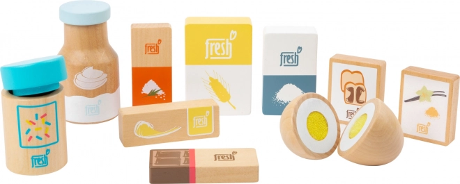 Small foot wooden baking ingredients set, 10 pieces