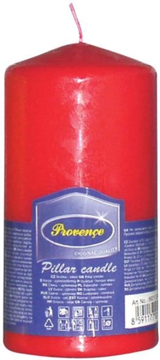 Paraffin candle, red cylinder 6.3 × 12.5 cm