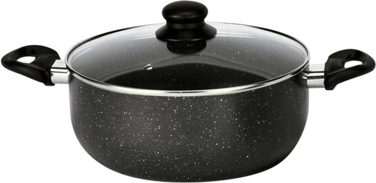 Casserole with glass lid 24 cm with non-stick surface