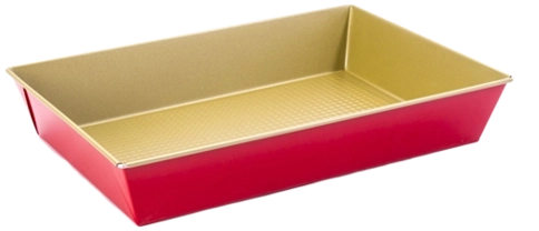 Steel baking pan with non-stick surface 28 × 23.5 × 6 cm gold-red SNB