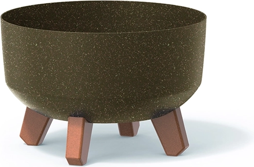 Stilingas vazonas ant kojelių Gracia Low Eco Wood 28,5 cm – kavos spalvos